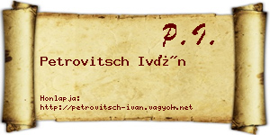 Petrovitsch Iván névjegykártya